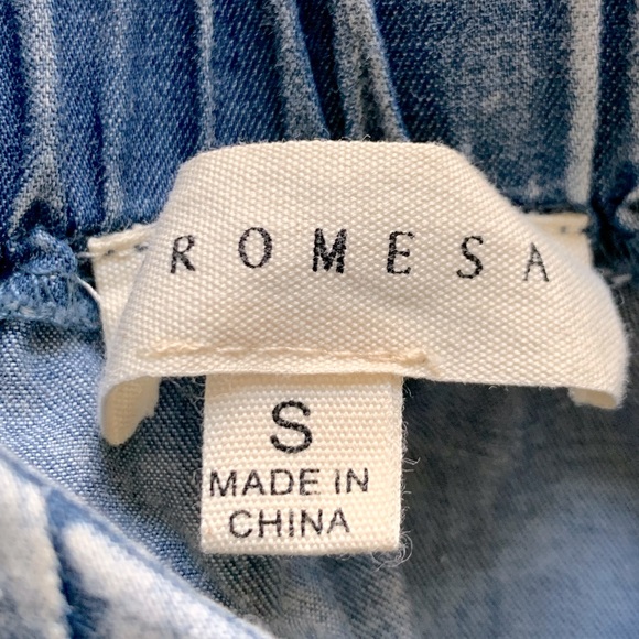 PROMESA Chambray Boho Fairy Top Of The World Pleated Cami Crop Top Size S - Picture 6 of 6